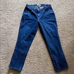 Abercrombie & Fitch Dark Blue Curve Love 90s Straight Leg Jeans